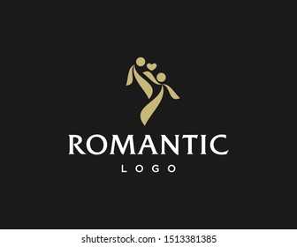 Love logo design. Romantic logo vector. Wedding symbol.