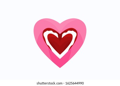 love logo design shape heart icon for health company, valentine event, wedding, business.