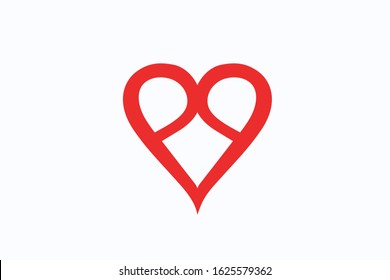 love logo design shape from line ribbon for health company, valentine event, wedding, business. 