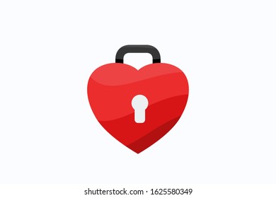 love logo design shape from line ribbon for health company, valentine event, wedding, business. shape lock heart.