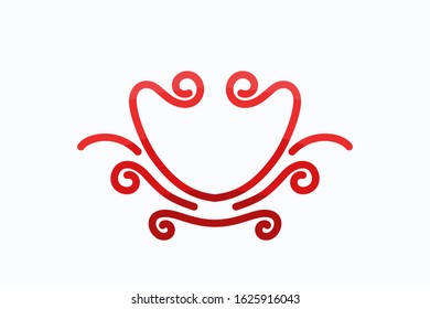 love logo design shape from line ribbon for health company, valentine event, wedding, business with vintage style