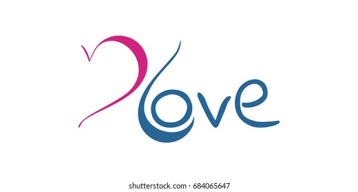Love logo design template. Brand, icon, badge or label of heart. Creative Concept vector.