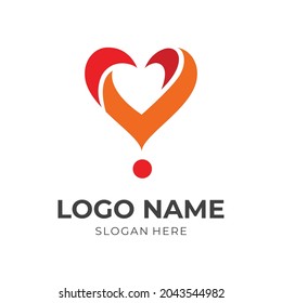Logo-Design-Konzept-Vektor mit flachem orangefarbenem Stil