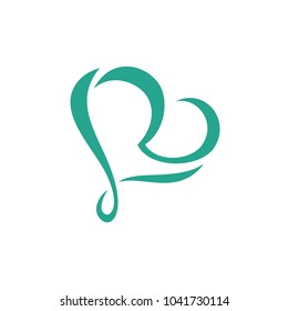 Love Logo Design Template. Initial L R  Logo Icon. Vector Illustration.