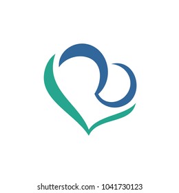 Love Logo Design Template. Initial L R  Logo Icon. Vector Illustration.