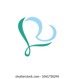 Love Logo Design Template. Initial L R Logo Icon.