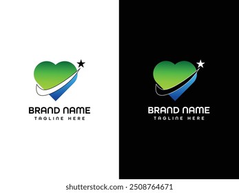 Monograma de Plantilla de diseño de logotipo de amor