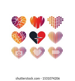 Love logo design templates vectors set