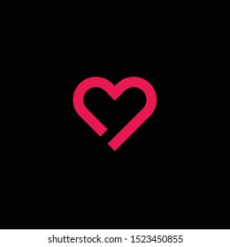 love logo design vector with black background