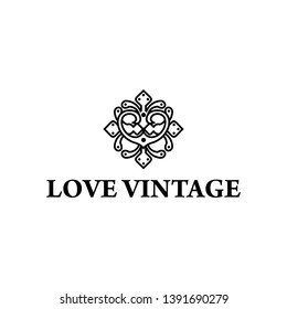 Love logo design with vintage style