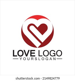Love logo design,Heart shape logo design Vector 