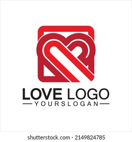 Love logo design,Heart shape logo design Vector 
