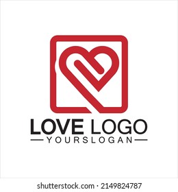 Love Logo-Design, Heart-Form-Logo-Design Vektorgrafik 