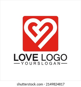 Love Logo-Design, Heart-Form-Logo-Design Vektorgrafik 