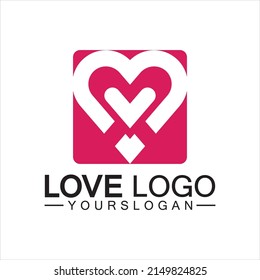 Love logo design,Heart shape logo design Vector 