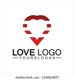Love logo design,Heart shape logo design Vector 