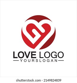 Love logo design,Heart shape logo design Vector 
