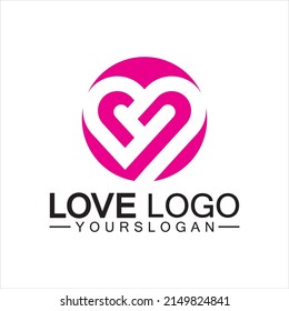 Love logo design,Heart shape logo design Vector 