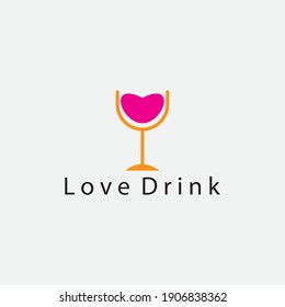 love logo drink vector illustration design template