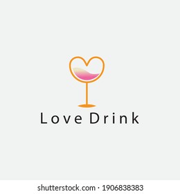 love logo drink vector illustration design template