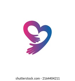 Love logo and hand logo design