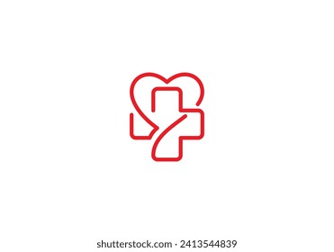 love logo healthcare and medical design icon template