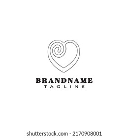 love logo icon cartoon design template black modern isolated cute illustration
