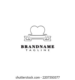 Logo-Design-Vorlage schwarz, moderne, süße einzelne Illustration