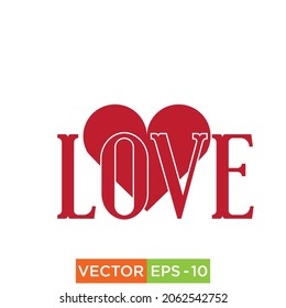 Logotipo de amor Vector de diseño de iconos Idea para imprimir y web