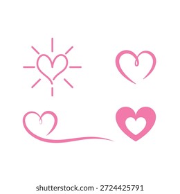 Diseño plano de la ilustración del icono del logotipo del amor