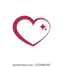 ícone de logotipo love ilustração plana