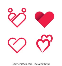 Love logo icon and symbol vector illustration flat design