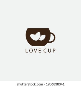 love logo illustration cup design vector template