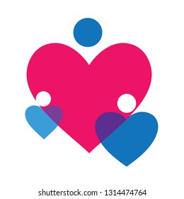 love logo, intersect love and family love logo template