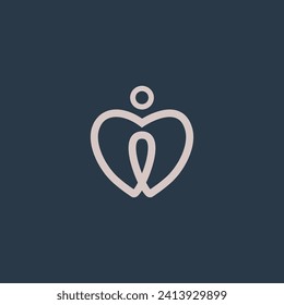 i love logo Line vector. Initial i love people icon Simple logo design