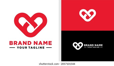 LOVE LOGO LINK CONNECTED SIMPLE EDITABLE