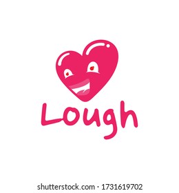 love logo. lough and smile character design template vector
