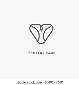 Love logo. Luxury wedding icon, retro emblem. Cosmetics, Spa, Beauty salon, Decoration, Boutique vector logo. Royal Jewelry, Hotel, Premium Logo. Resort and Restaurant design illustration.