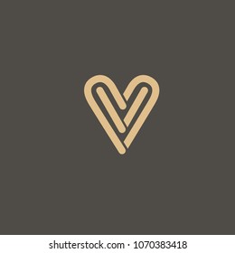 Love logo. Luxury wedding icon, retro emblem. Cosmetics, Spa, Beauty salon, Decoration, Boutique vector logo. Royal Jewelry, Hotel, Premium Logo. Resort and Restaurant design illustration