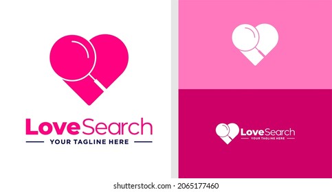 LOVE LOGO MAGNIFYING NEGATIVE SPACE SEARCH
