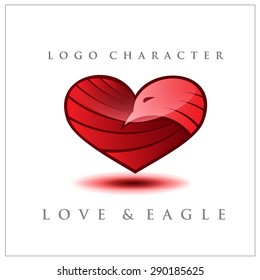 Love Logo make from Eagle Shape. Vector Illustration Eps. 10