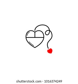 Love Logo with mouse concept 