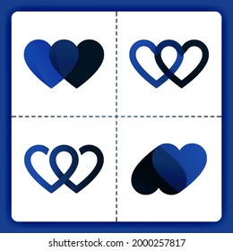 Love logo with overlapping lines transparent and connected to each other. Can be used for business romance, wedding organizer, matchmaking agency, invitation, valentine, girls stuff