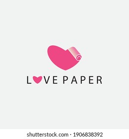 love logo paper design vector illustration
