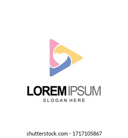 love logo and play button design template. vector ready to use