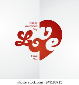Love logo red plate silver background