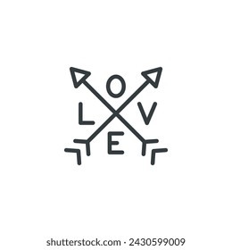 Love logo sign arrow icon, vector illustration