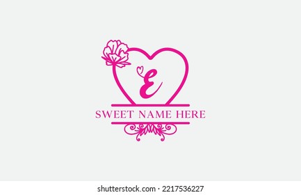 Letras de logotipo de amor con nombre y valentines day y vectores de logotipo de citas. monograma de amor y corazón para la pasión romántica por el amor o el diseño del día de la boda.