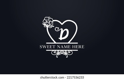 Letras de logotipo de amor con nombre y valentines day y vectores de logotipo de citas. monograma de amor y corazón para la pasión romántica por el amor o el diseño del día de la boda.