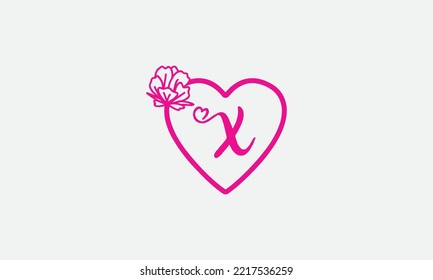 Love logo sign letters with name and valentines day and dating logo vector. love and heart monogram for love romantic passion or wedding day design.